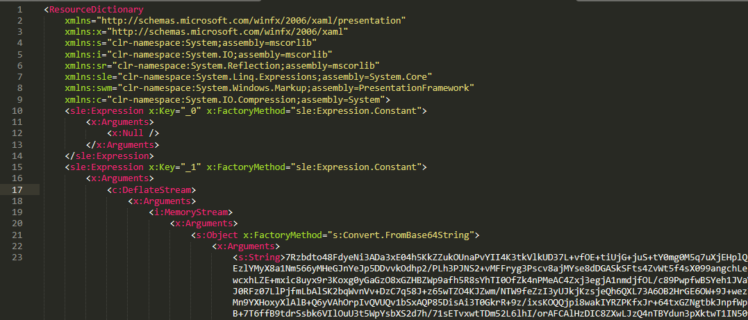 A code snippet of XAML-2